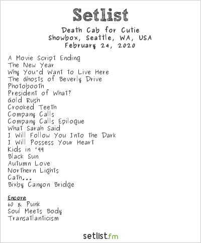 death cab tour setlist